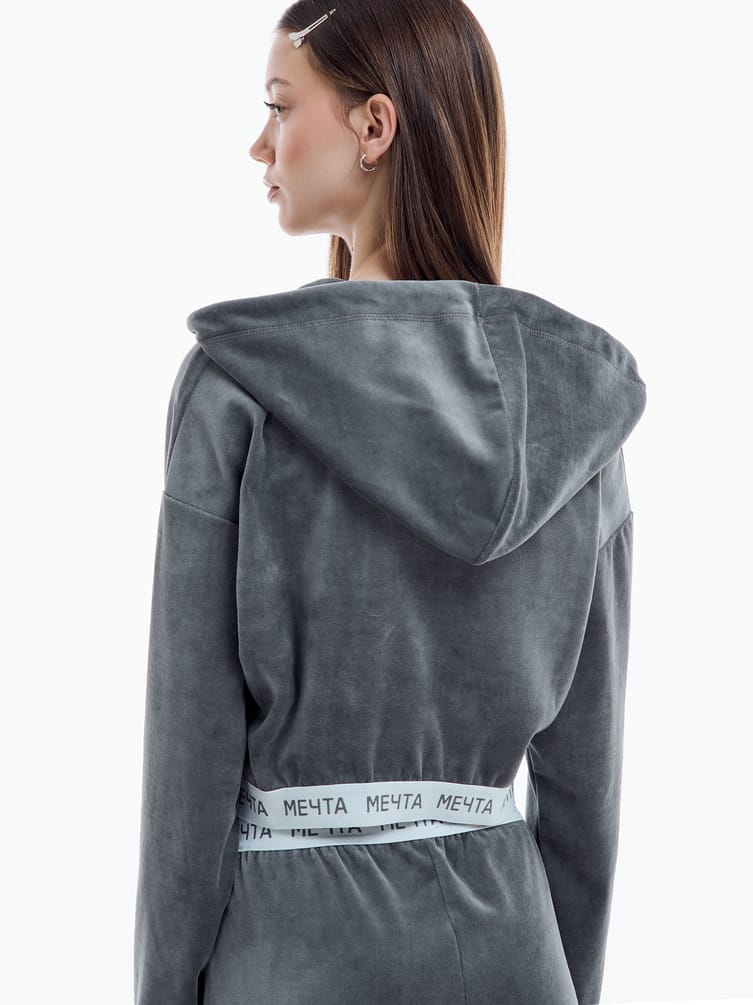 Домашняя вельветовая Half zip толстовка