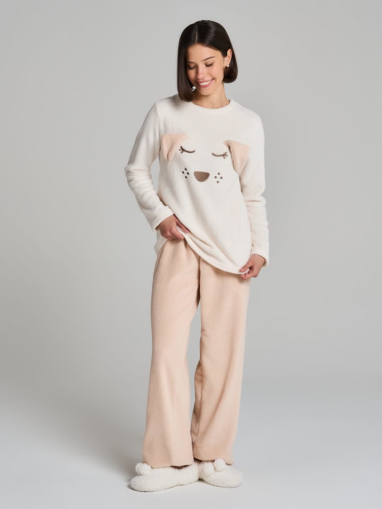 Плюшевая пижама собачка со штанами