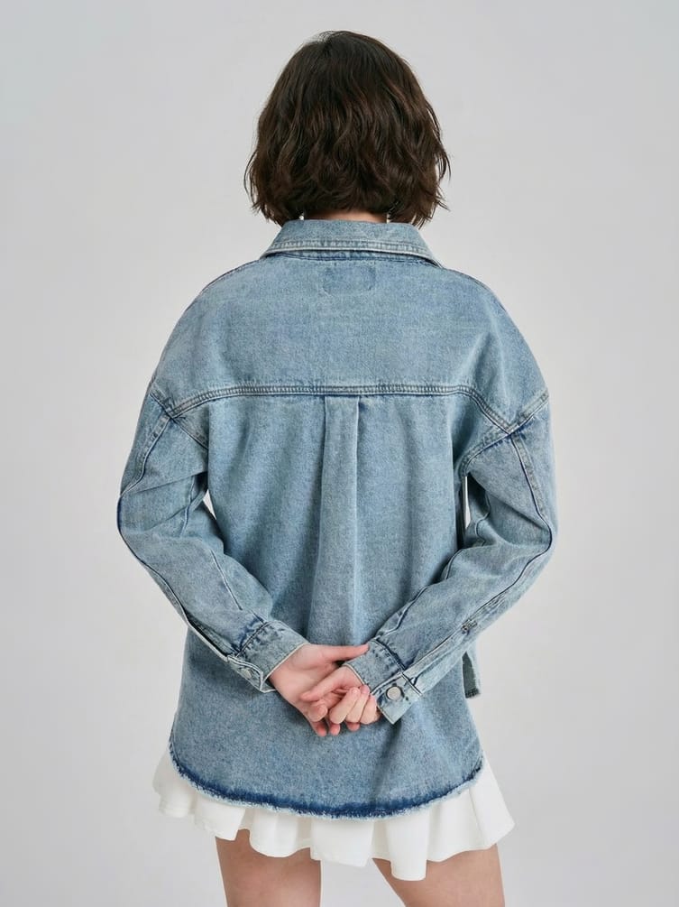 Джинсовая куртка оверсайз