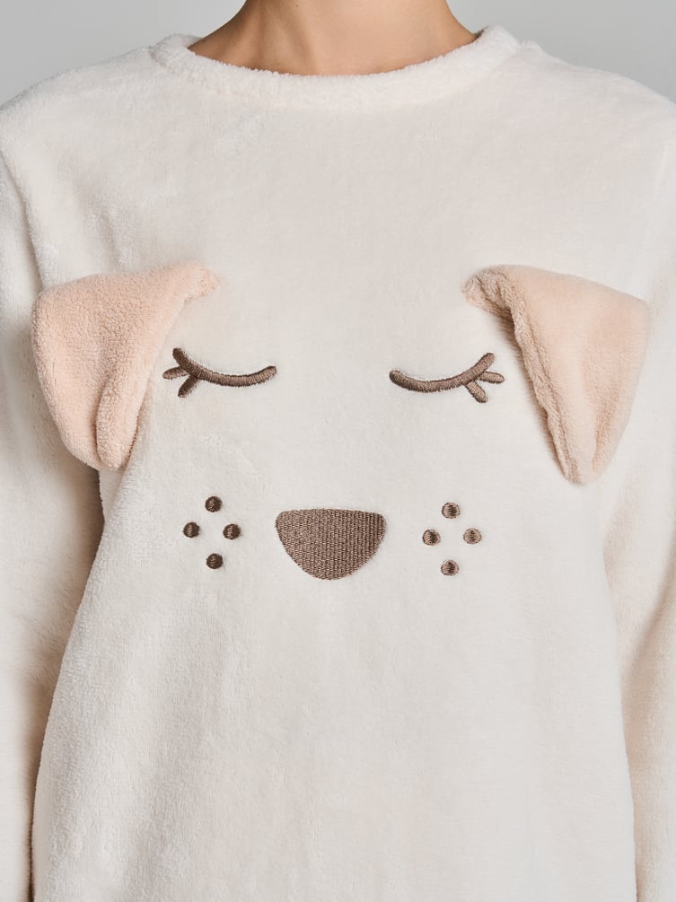 Плюшевая пижама собачка со штанами