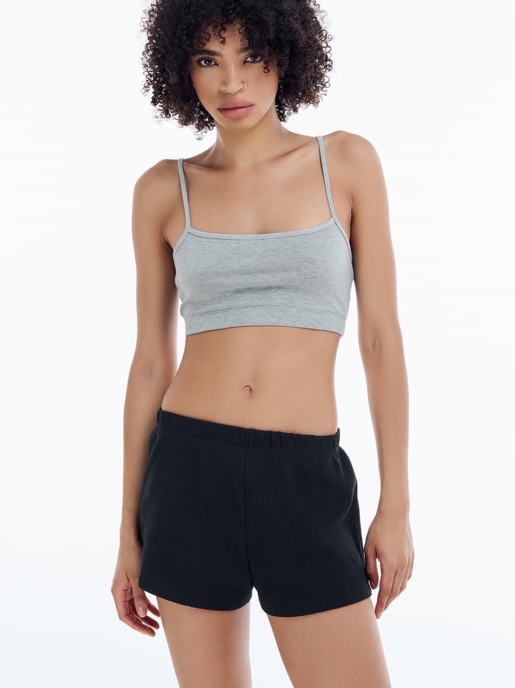 Хлопковая пижама тройка с кофтой топом и шортами