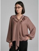 Блузка с шарфом и рюшами