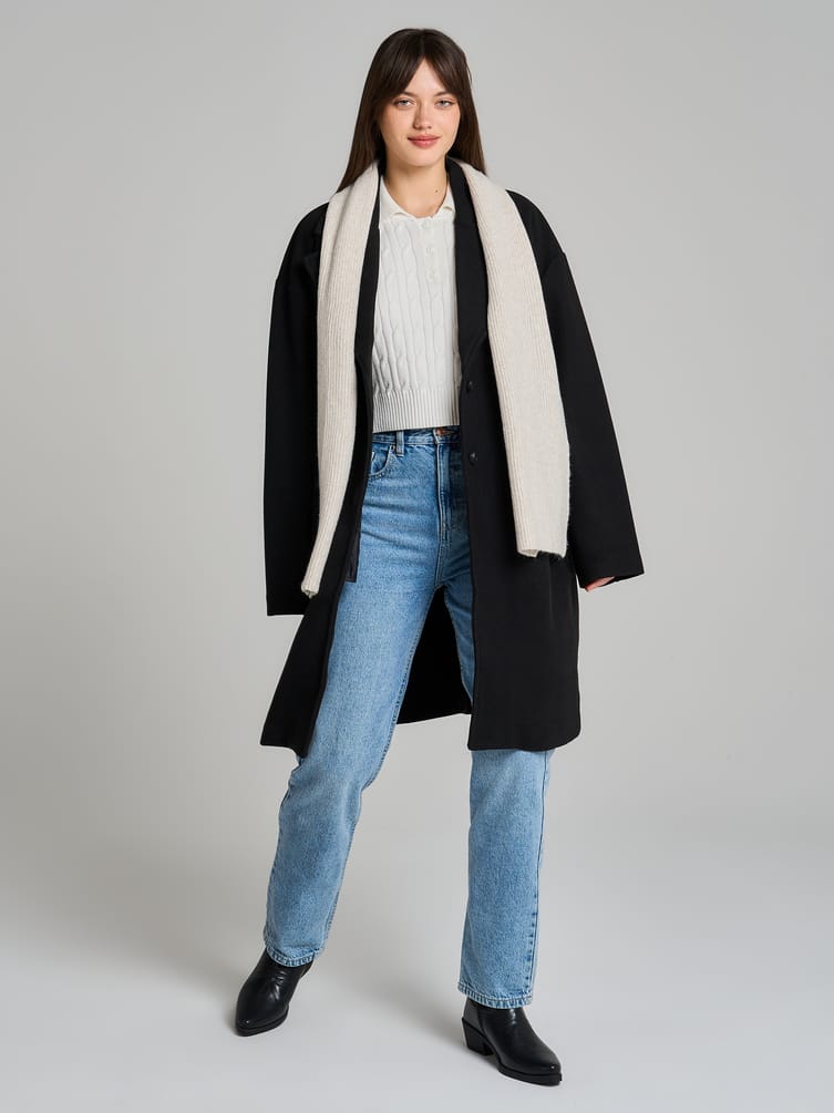 Зимний однотонный шарф