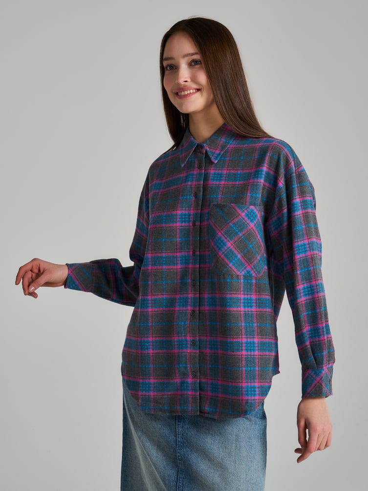 Байковая рубашка в клетку