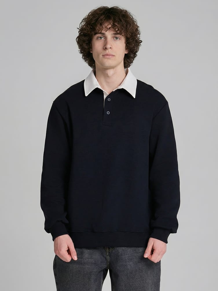 Свитшот поло на пуговицах