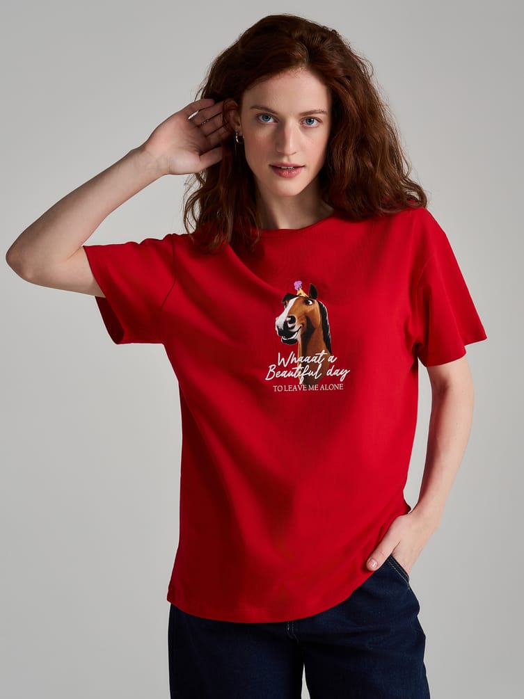 Футболка оверсайз с принтом