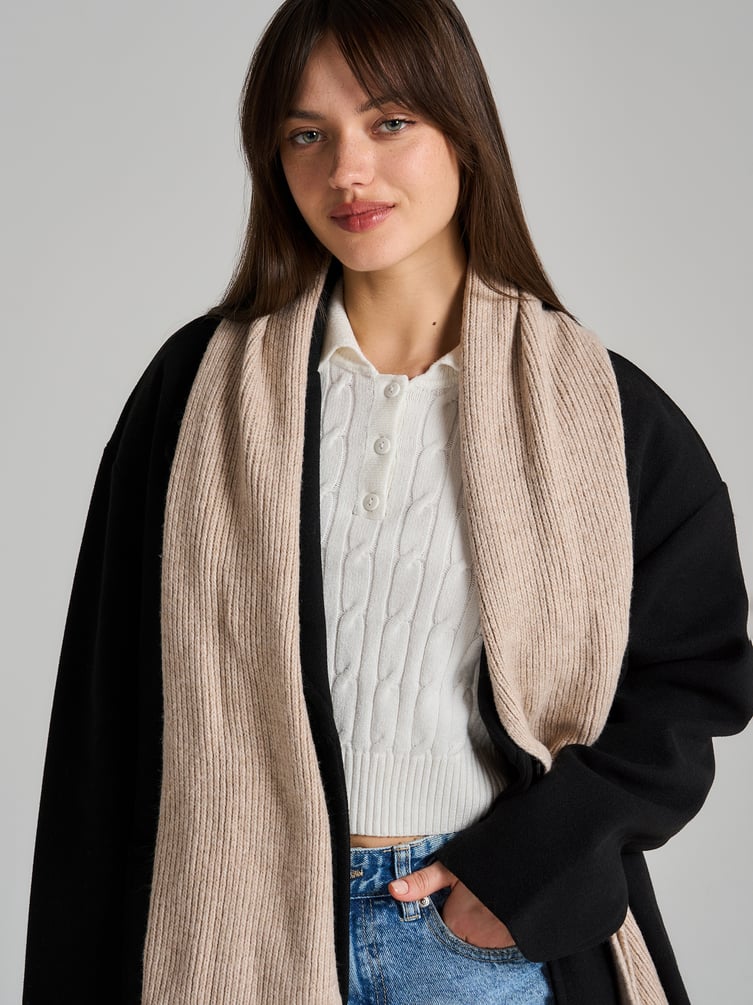 Зимний однотонный шарф