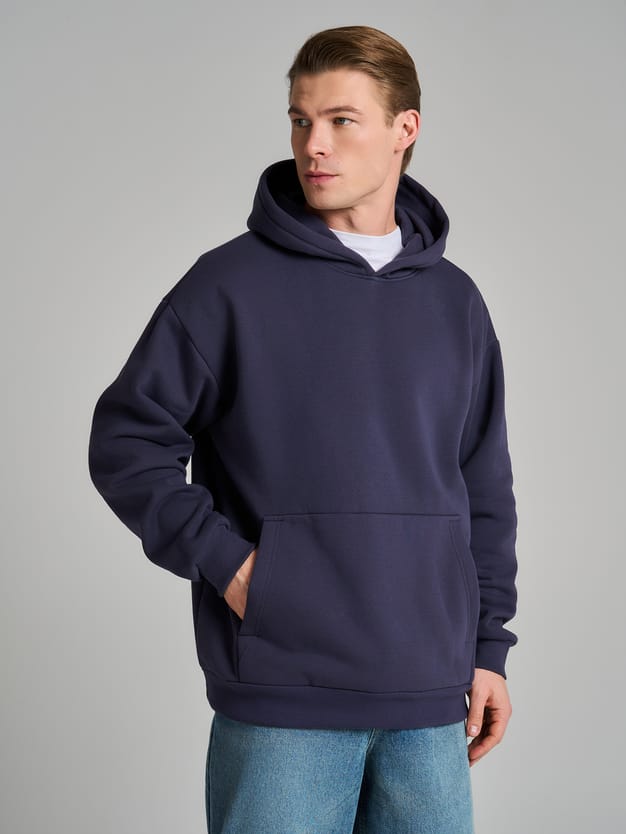 Худи оверсайз с капюшоном тёплое с начёсом