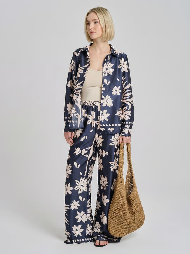 Костюм летний с рубашкой и брюками