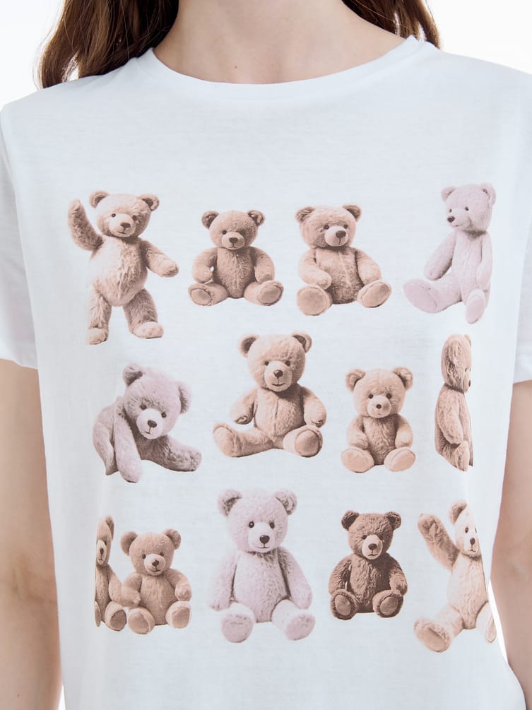 Пижама из хлопка с принтом и брюками