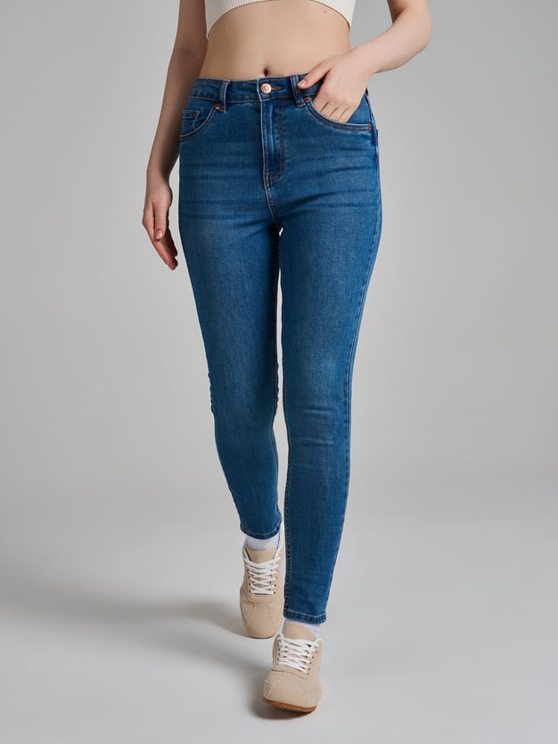 Джинсы скинни с высокой талией