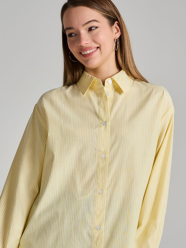 Удлиненная рубашка в полоску