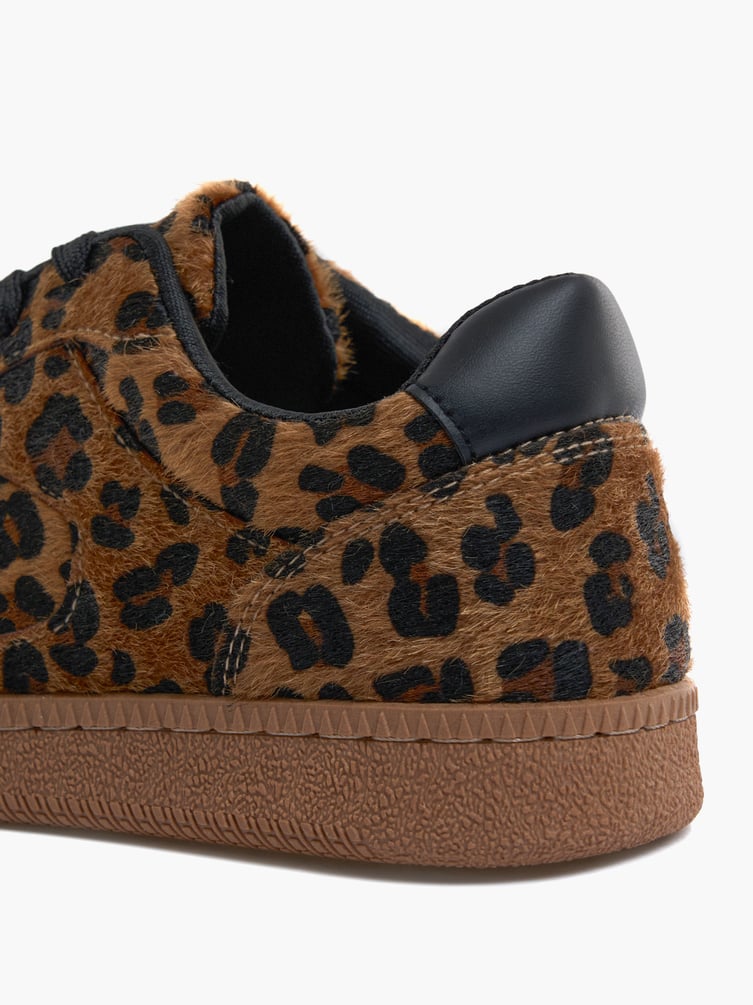 Леопардовые кроссовки меховые