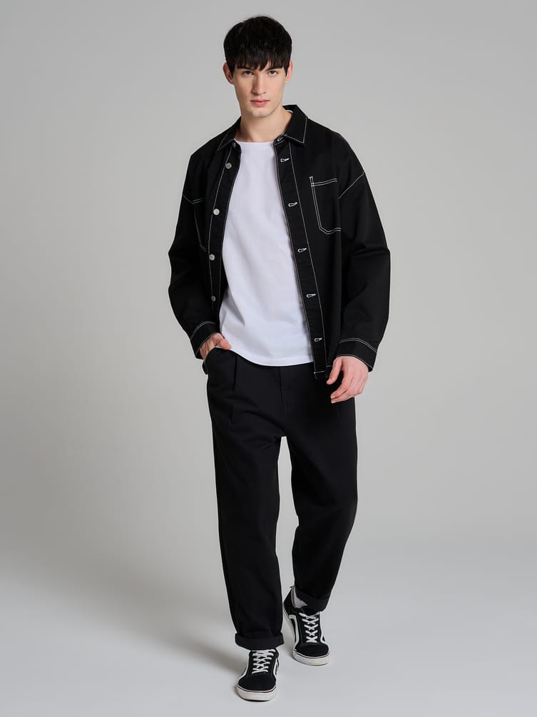 Зауженные широкие брюки