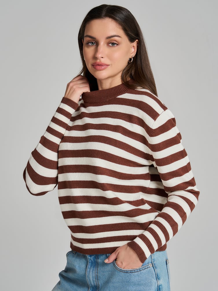 Джемпер трикотажный в полоску