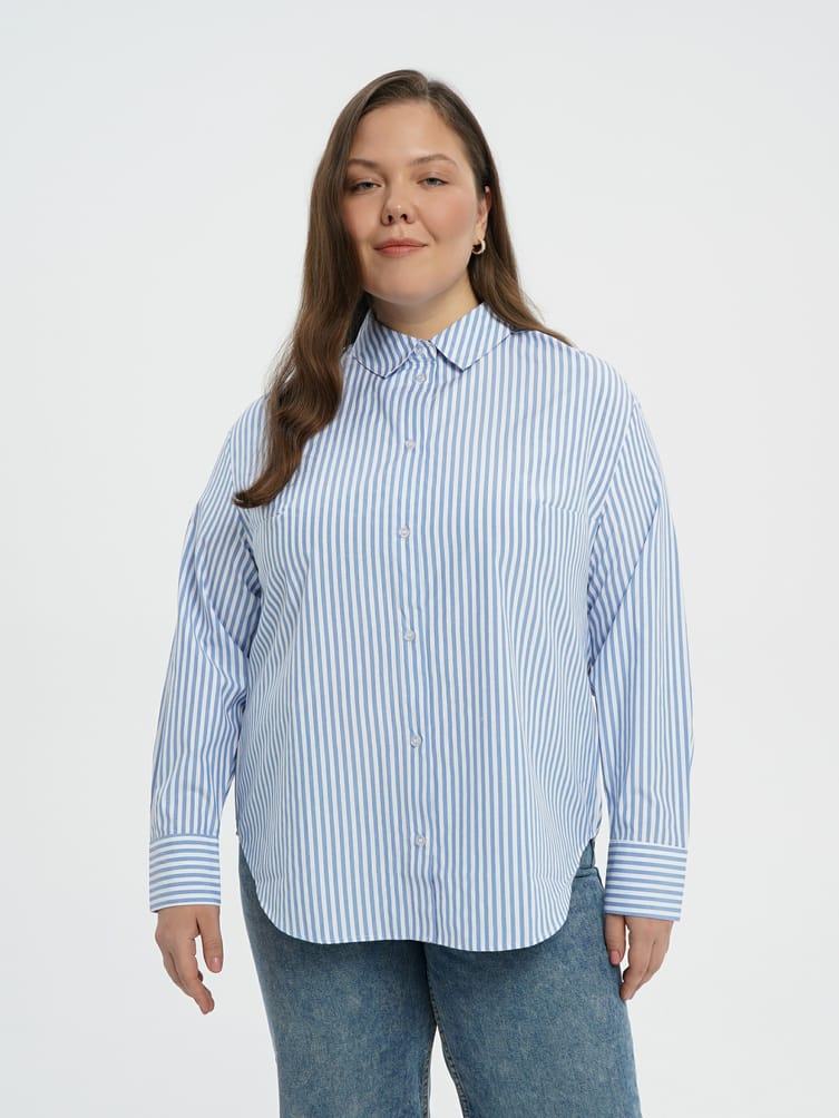 Классическая рубашка в полоску Plus Size