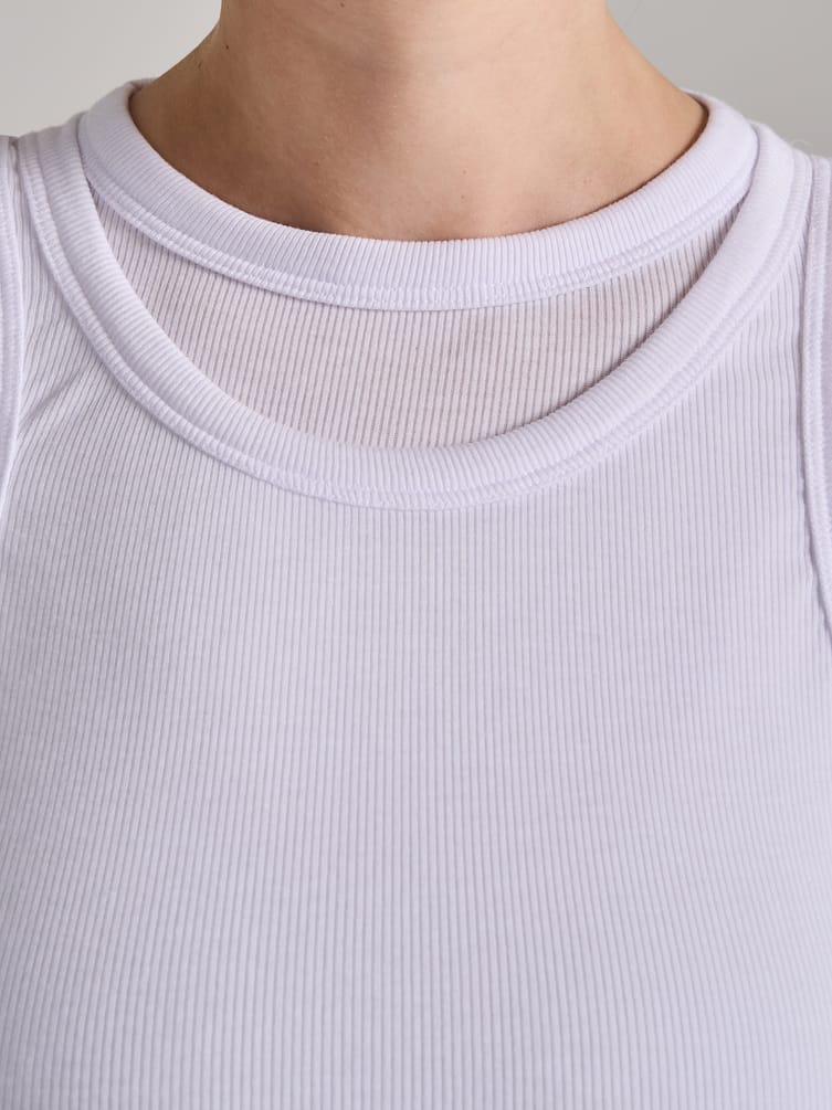 Лонгслив с майкой в рубчик