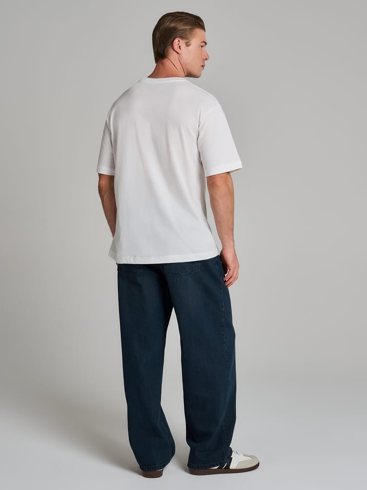 Джинсы багги широкие с вареный эффектом