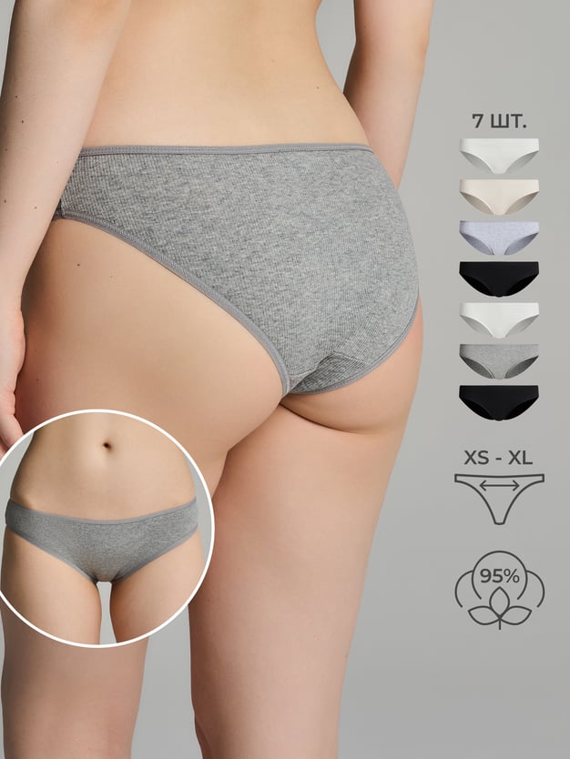 Трусы-слипы - 7 шт. в рубчик