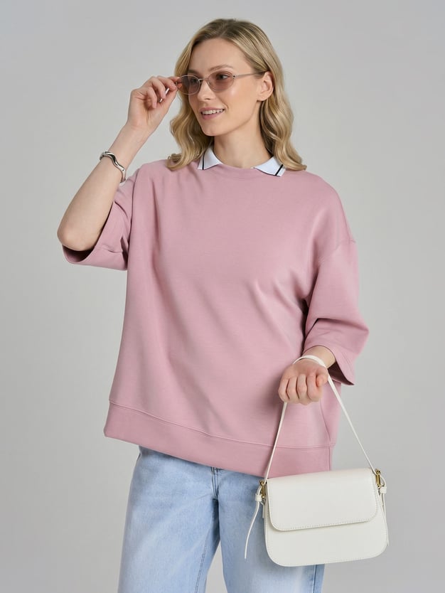 Свитшот трикотажный с коротким рукавом