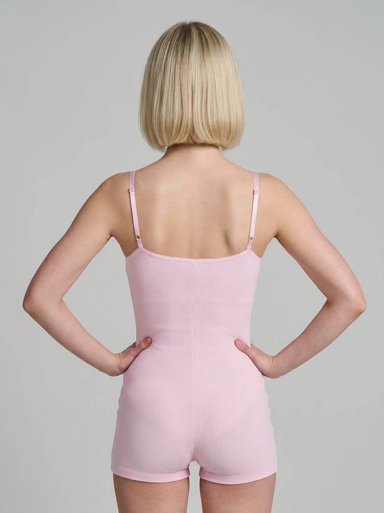 Домашнее боди в рубчик на бретельках