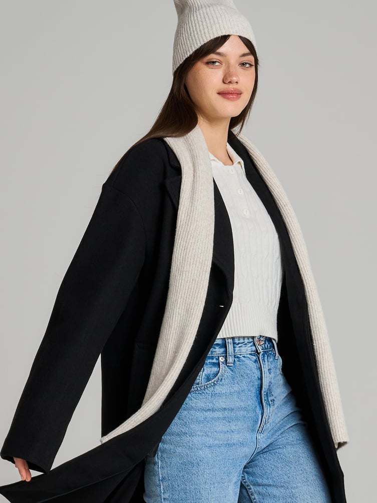 Зимний однотонный шарф