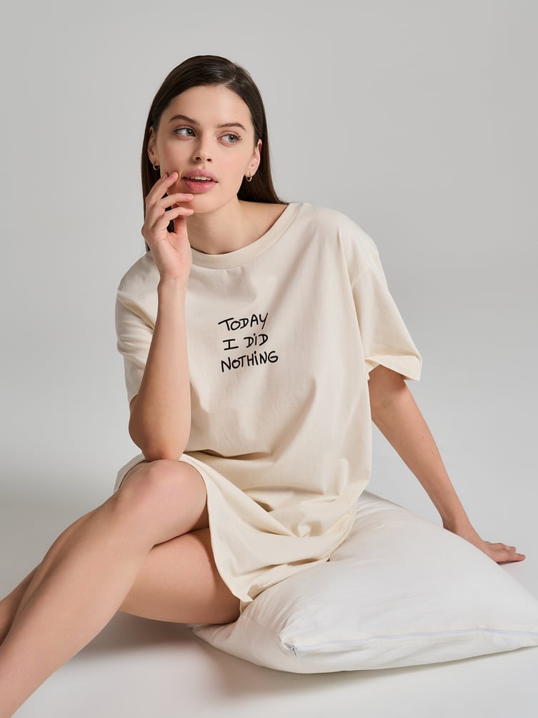 Ночная сорочка из хлопка с надписью