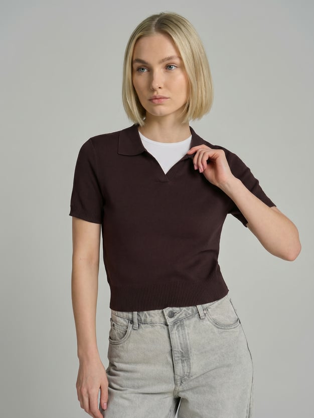 Джемпер поло укороченный