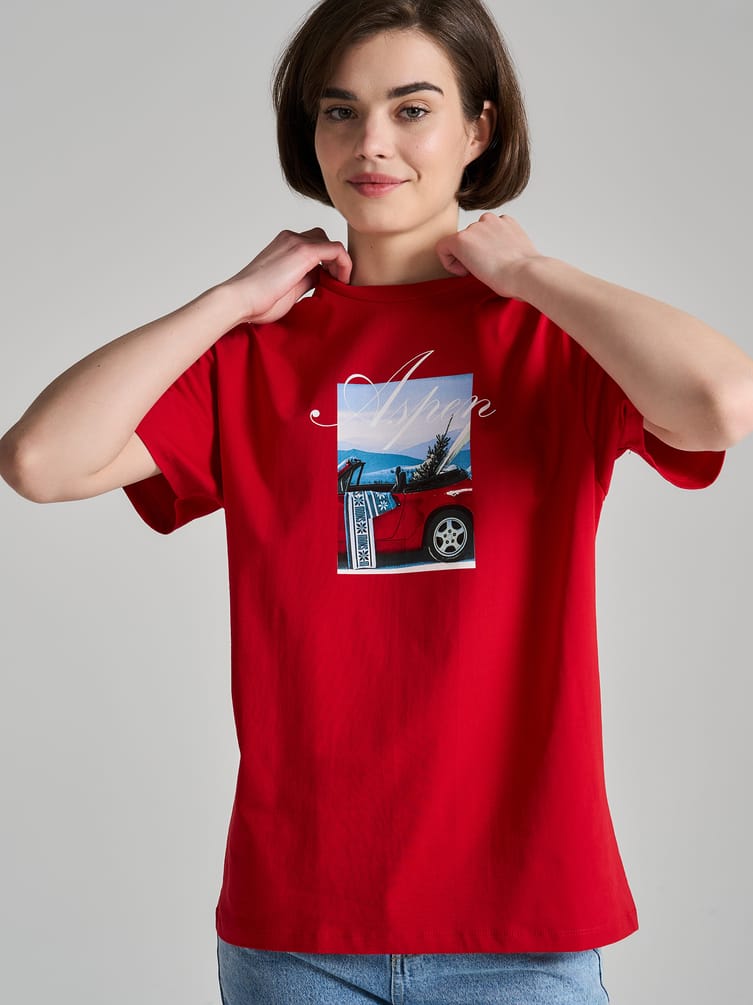 Футболка оверсайз с принтом