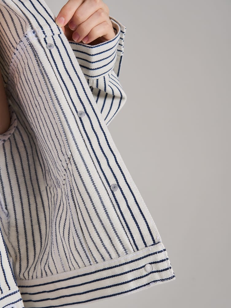 Куртка джинсовая в полоску