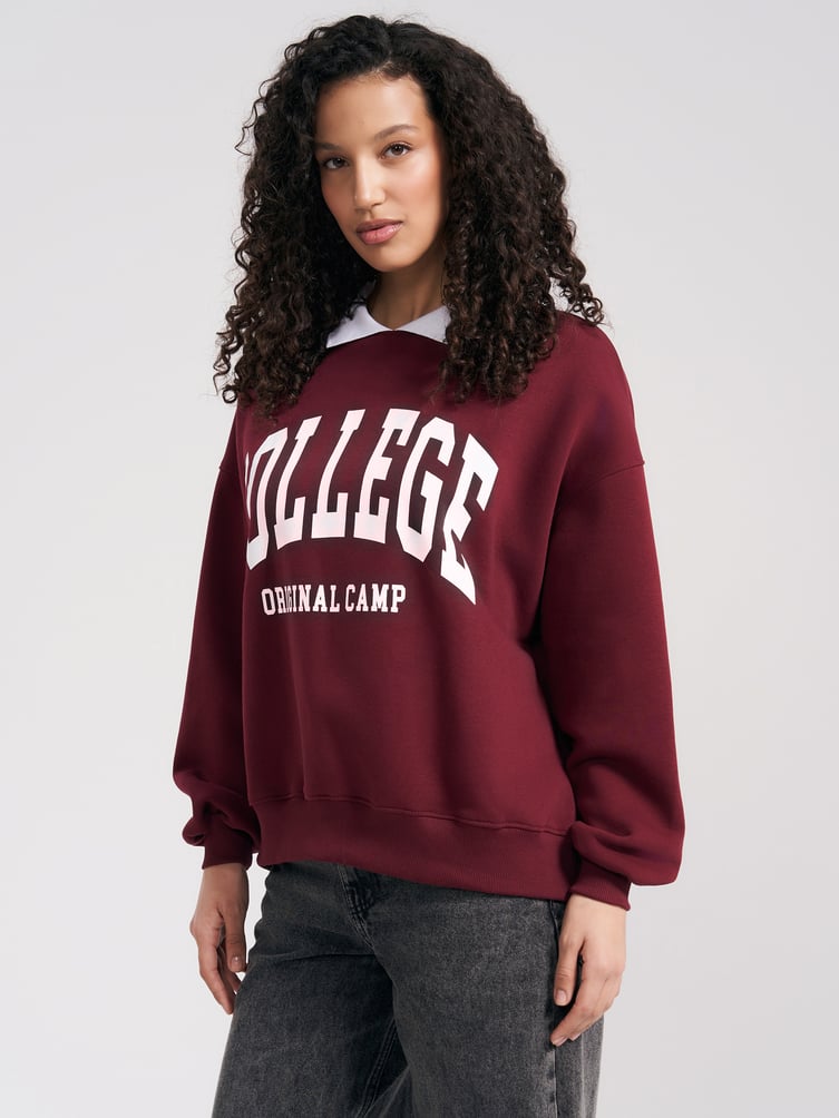 Теплый свитшот с надписью College
