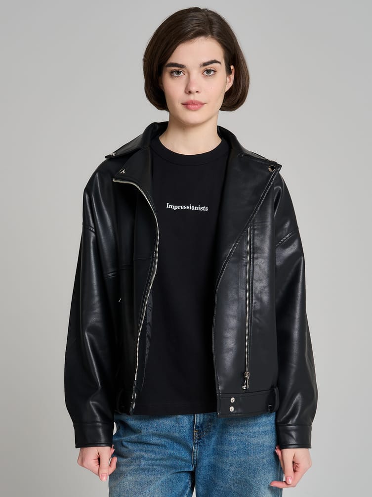 Футболка из хлопка с принтом на спине