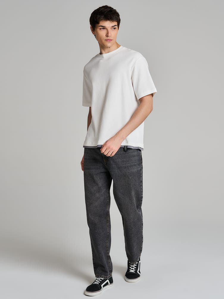 Футболка свободного кроя однотонная