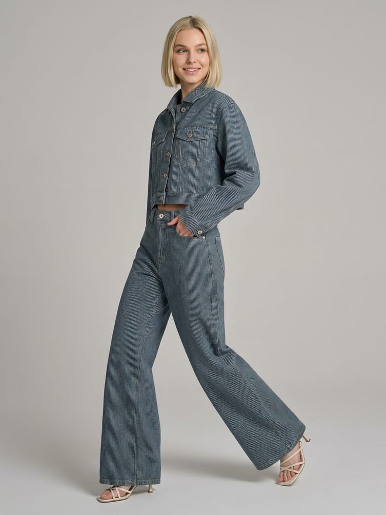 Куртка джинсовая в полоску