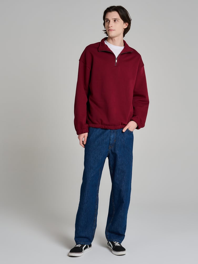 Утепленная толстовка с высоким горлом и начесом