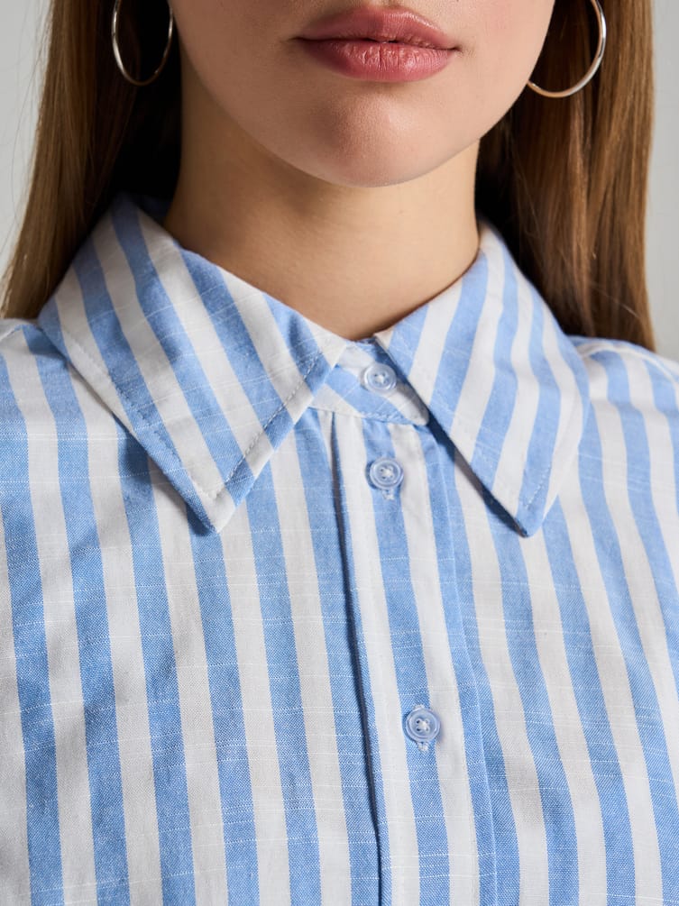 Плотная классическая рубашка в полоску