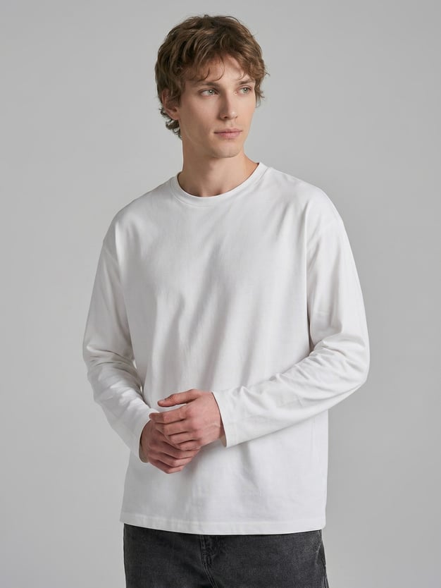 Лонгслив из хлопка с длинным рукавом