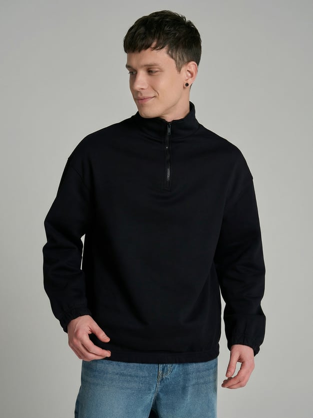 Утепленная толстовка с высоким горлом и начесом