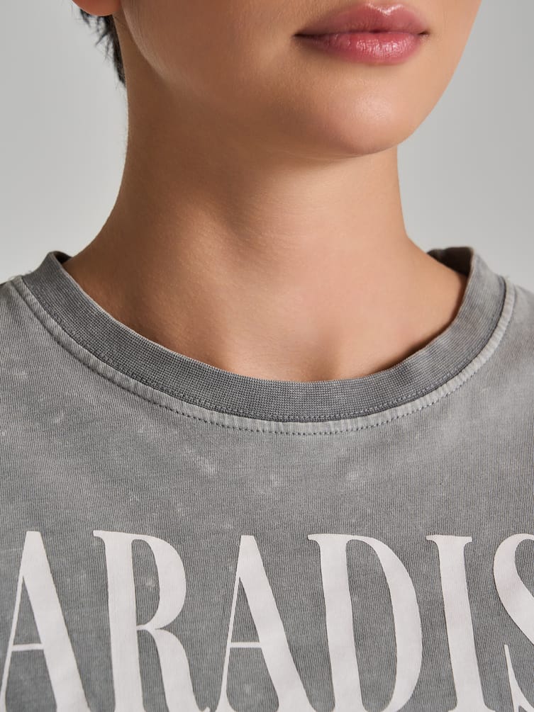 Хлопковая футболка оверсайз варенка с принтом