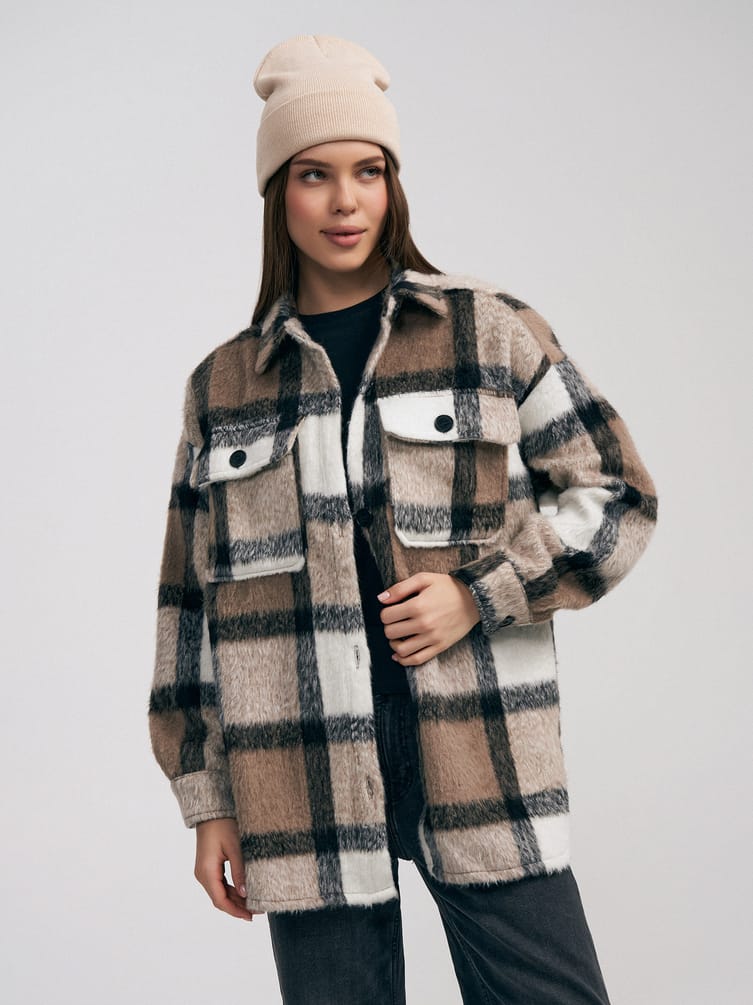 Осенняя вязаная шапка бини с люрексом