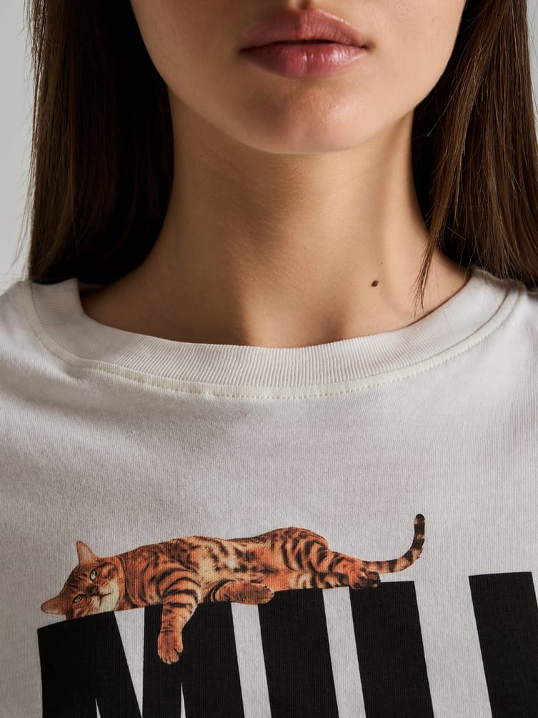 Пижама с принтом котиков и брюками