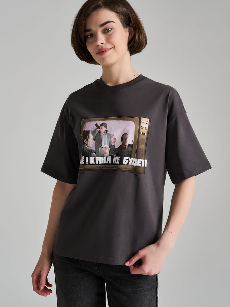 Футболка оверсайз с принтом Мосфильм