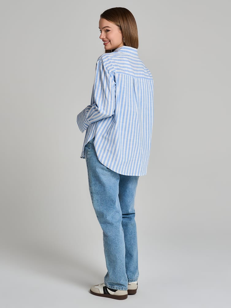 Плотная классическая рубашка в полоску