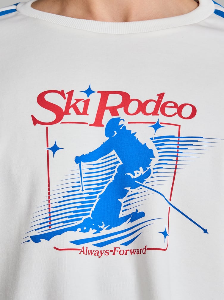 Спортивный лонгслив с принтом и лампасами