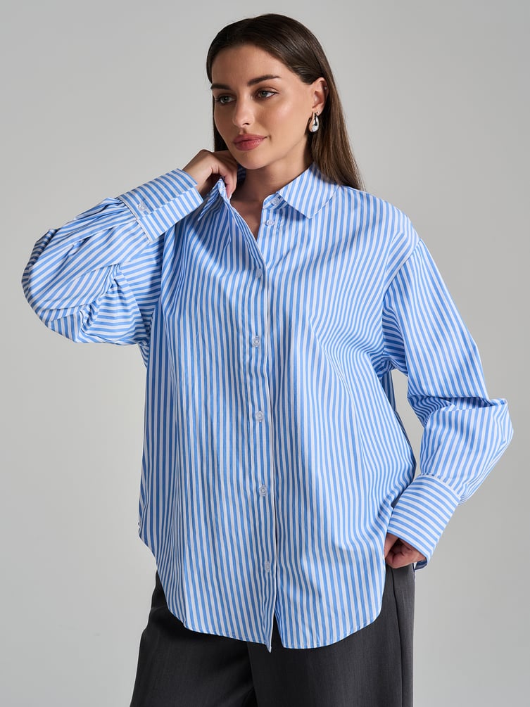 Удлиненная рубашка в полоску