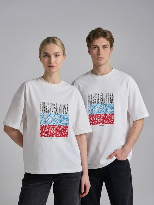 Футболка оверсайз с принтом Russian Vibes