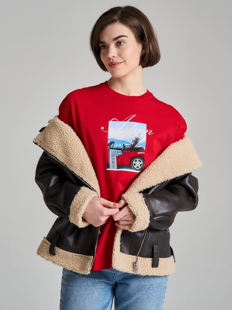 Футболка оверсайз с принтом