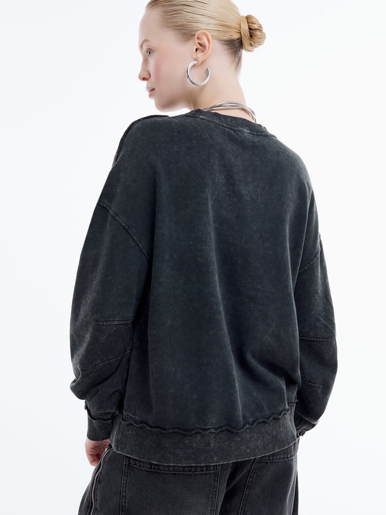 Свитшот с вареным эффектом и надписью