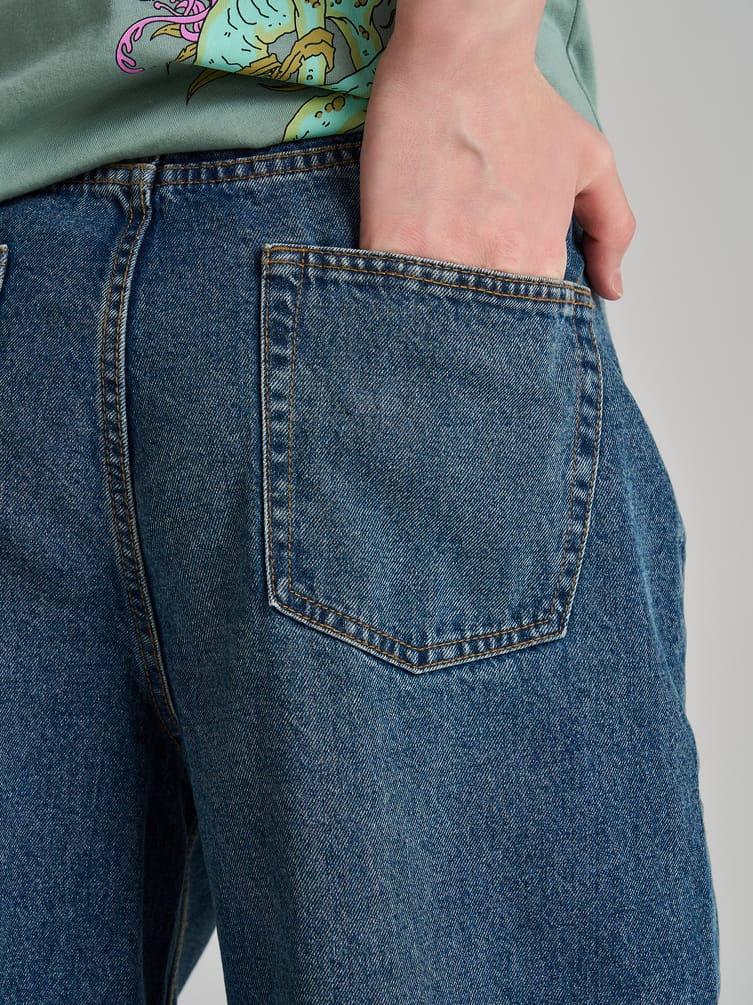 Джинсы багги широкие