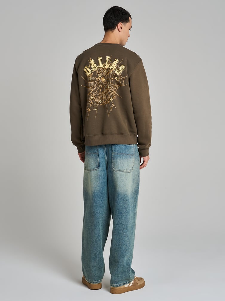 Теплый свитшот с принтом на спине и начесом